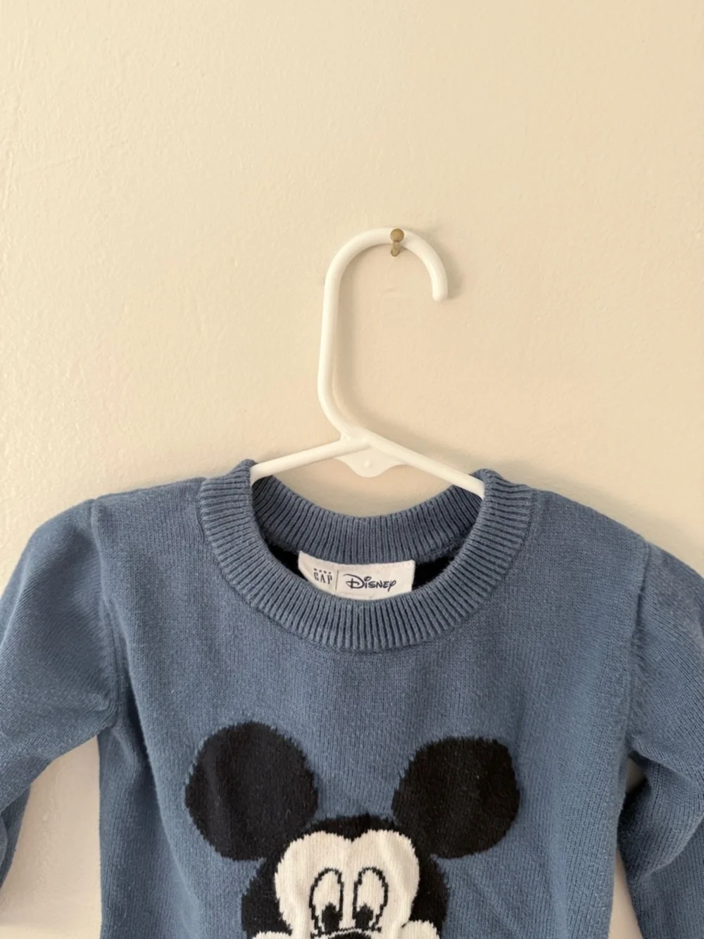 GAP Soft Blue Kids Mickey Mouse Knit Sweater 18-24 months Baby GAP Disney EUC - Picture 2 of 7